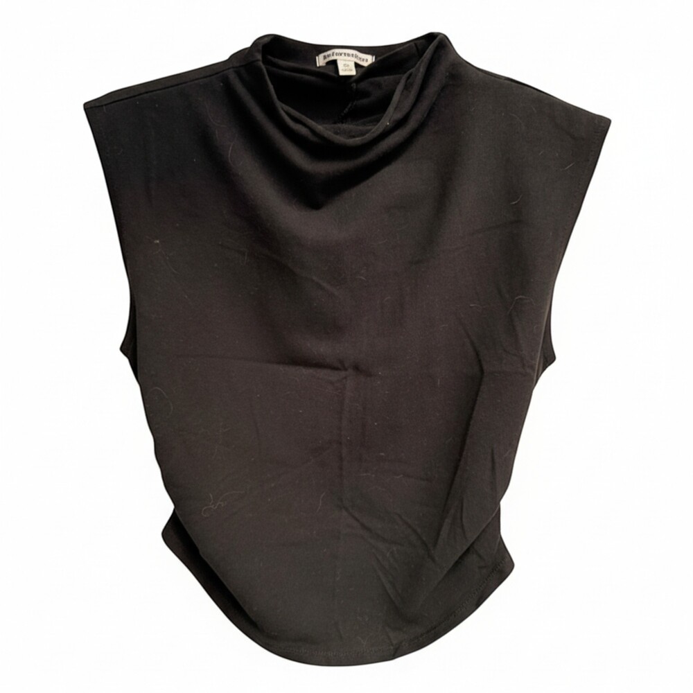 Reformation Black Cowl Neck Sleeveless Fitted Knit Top - XS